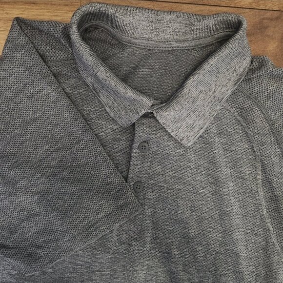 Lululemon Mens Metal Vent Tech Short-Sleeve Polo Shirt Vapor Solar Grey Large - Picture 1 of 11